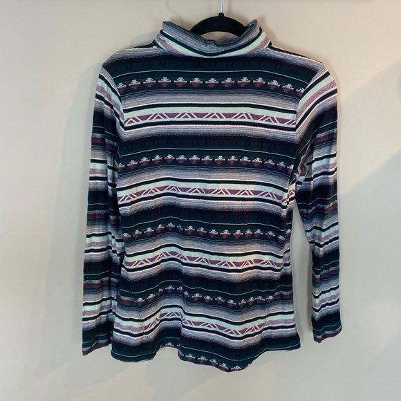 WOOLRICH South Western Aztec Print Long Sleeved Shirt with Button Neck. Size M - Picture 2 of 9